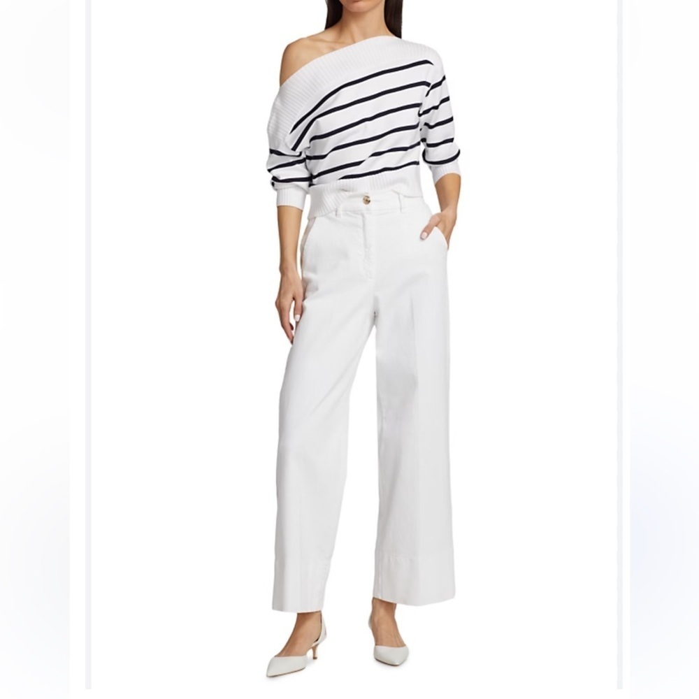 Marella Women's Size 6 US White Lava Denim Wide Leg Jeans Pants Trouser NWT $275 - Picture 16 of 16